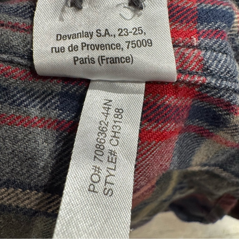 Lacoste‎ Men’s Plaid Flannel Button Down Casual Shirt Double Pocket sz 38 Small - Picture 5 of 7